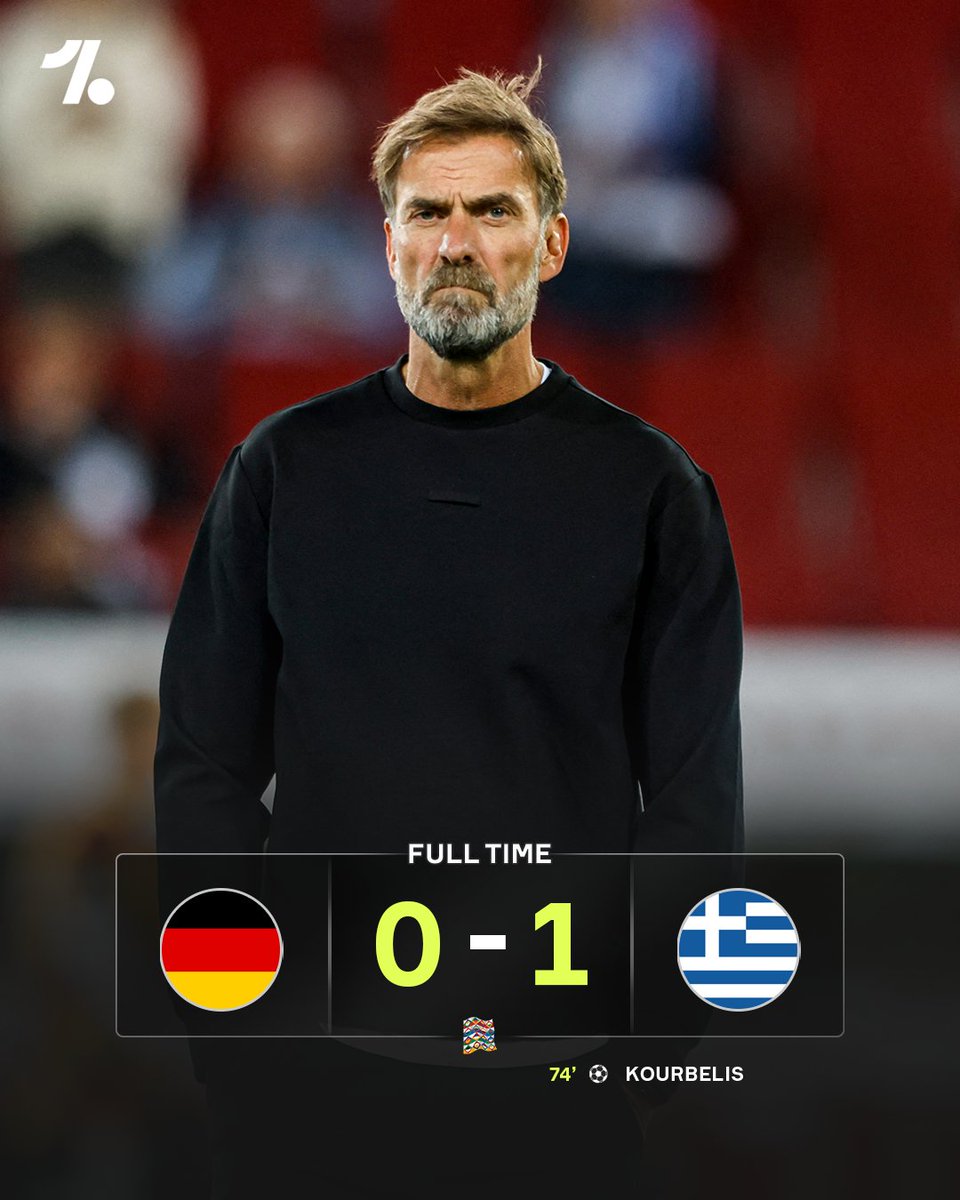 OneFootball's tweet photo. Greece have beaten Germany to go two wins from two in the UEFA Nations League 😮🇬🇷 https://t.co/uWzeEeB8fn