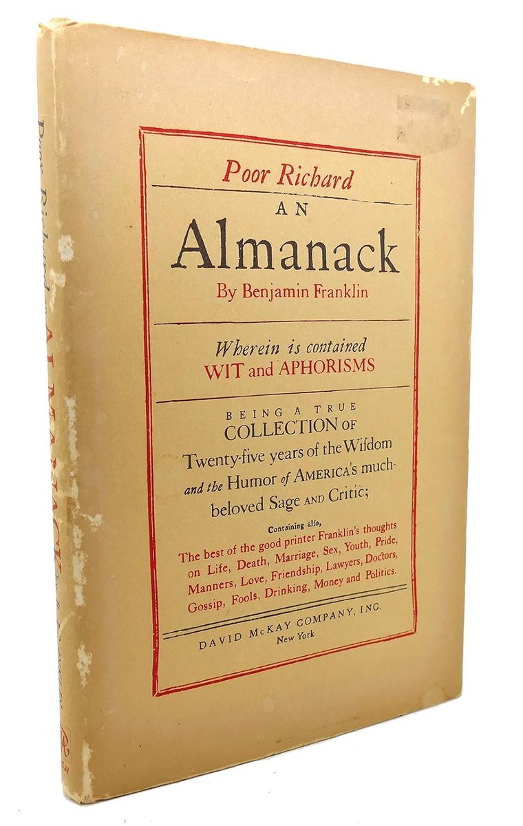 CrowsNest2023's tweet photo. Blessed is he that expects nothing!, for he shall never be disappointed.
#BenjaminFranklin
Poor Richard's Almanack
📚 ©1914
#Wisdom
#Books
#Literature https://t.co/lQJRvjIWeV