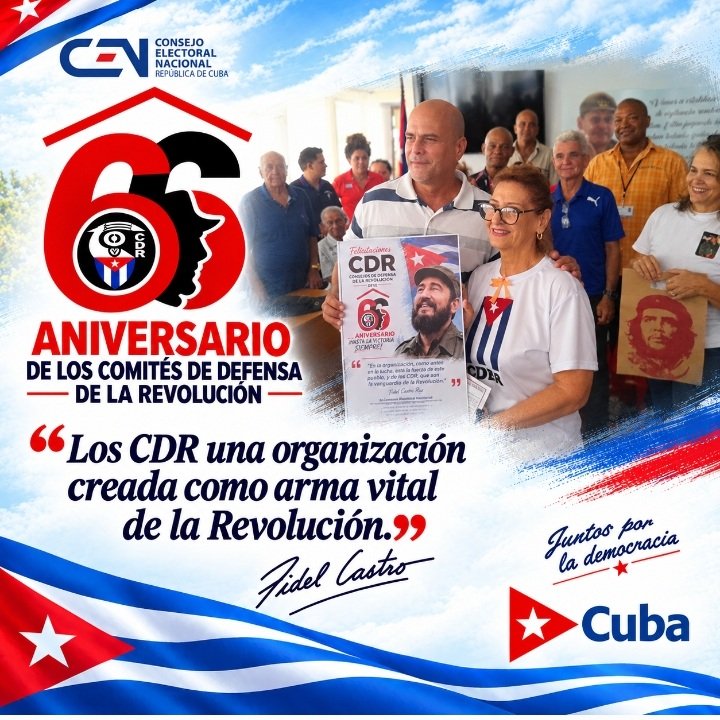 Elecciones_Cuba's tweet photo. #DesdeElBarrioJuntoAFidel 🇨🇺
#JuntosPorLaDemocracia 🗳
Carta de Reconocimiento del Consejo Electoral Nacional a los Comités de Defensa de la Revolución
👇👇👇
https://t.co/67MMXFWuFZ https://t.co/NT0pVYTVrL
