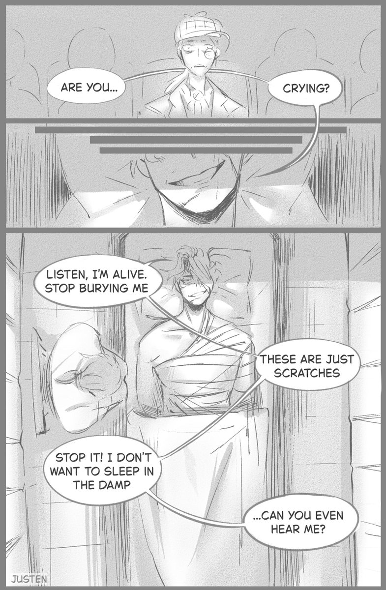 JustenVerr's tweet photo. 2/4(?) pages. 

I simply couldn't find a story like that on AO3, so I decided to draw it all myself.

#IdentityV #IDV #nortnaib https://t.co/VaXoNmzQVf