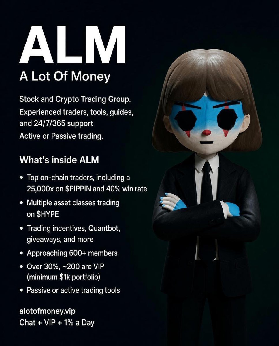theghost_alb's tweet photo. ALM is preparing for 2027 

Trading, memecoins, hyperliquid:native Vaults + now 50% of the affiliate revenue goes back to the people growing the community 

They’re targeting $1M+ in affiliate payouts next year 

I’m already inside @Crypto_Retardio 

If you want to know more or get access through me, shoot me a DM

Hyperliquid #ALM