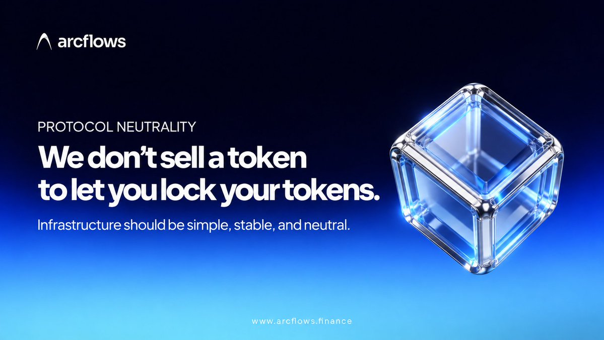 arcflows_app's tweet photo. Infrastructure should be simple, stable, and neutral. 🧊✨   At @arcflows_app , we don’t force a governance token on you just to let you lock yours. Pure operational tooling built for Web3 builders.   
🔹Zero token friction
🔹Reliable locks 
https://t.co/OXU4iFssJg https://t.co/OfpmXj8CI1