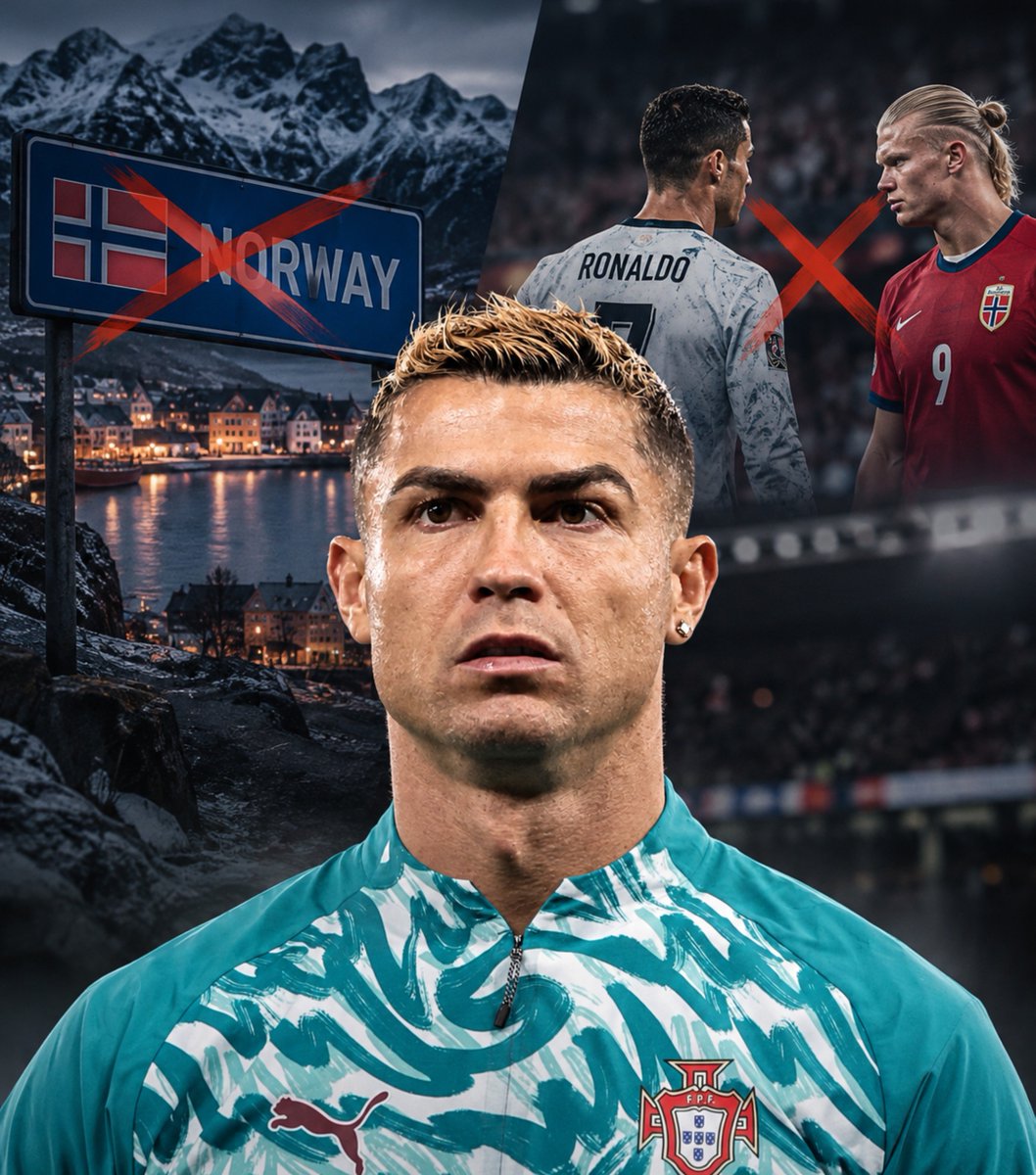 TeamCRonaldo's tweet photo. 🚨 OFFICIAL :

Cristiano Ronaldo didn't play vs. Norway. This means he's yet to play :

• on Norwegian soil
• against Erling Haaland https://t.co/soCu6CNayH