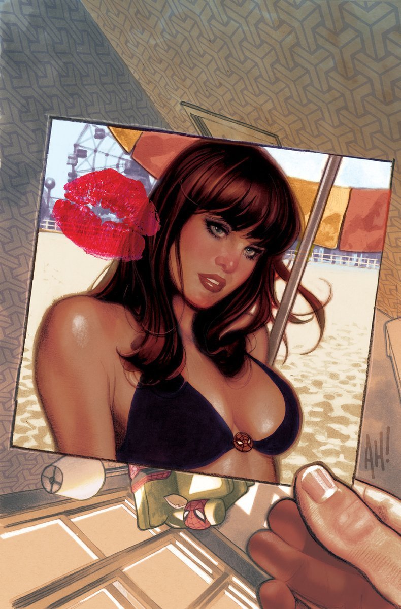 catwomanposts's tweet photo. selina kyle and mary jane watson by adam hughes ⛱️ https://t.co/0iMfx7Bbju