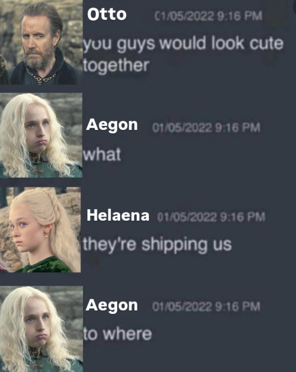 venussdreams's tweet photo. #helaegon

i think show otto was probably just a secret helaegon shipper, since betrothing aegon and helaena wasn't really a smart political move lol https://t.co/ej2Be0tFDc