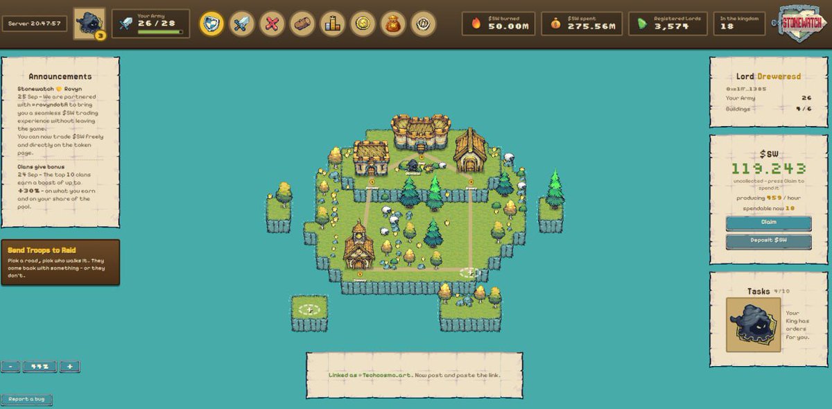 Techcosmo_art's tweet photo. The economy in @stonewatch_rh is kinda interesting tbh. You start small, stack rewards, reinvest, and suddenly your whole setup starts snowballing https://t.co/v7hXBubKQ6