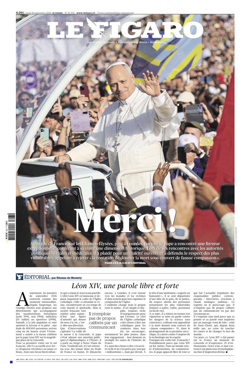 abrezet's tweet photo. Pour l'Histoire. La une de @Le_Figaro https://t.co/3LbQUWNlYF