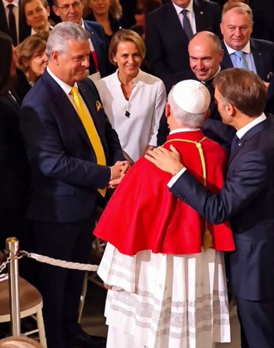 RafaelNieto46's tweet photo. Además de plutócrata y masón, el presidente de Francia es un paleto que ignora las reglas básicas del protocolo institucional. 
El #Papa no es un colega al que agarras del hombro cuando estás tomando cervezas, animal. 
¿Cómo puede estar esta fauna en el poder en toda Europa? https://t.co/FabNsmql5r