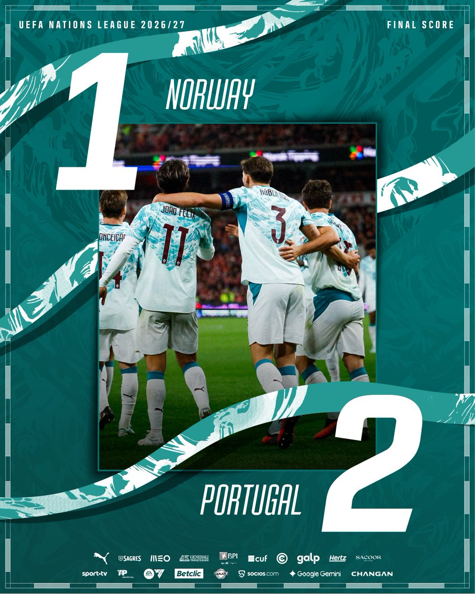 selecaoportugal's tweet photo. Segunda vitória na Liga das Nações? 𝗖𝗛𝗘𝗖𝗞! ✅🫡

#NationsLeague | #NORPOR https://t.co/5Zy4vysIWR