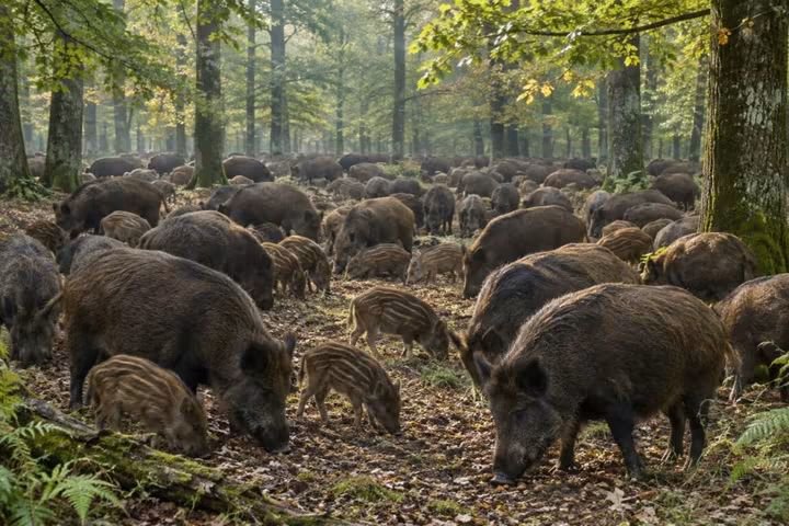 AdeaClaude's tweet photo. En nourrissant le sanglier pour leurs battues, les chasseurs ont littéralement multiplié sa population par vingt en 45 ans, il suffira de retirer "la gestion" des sangliers aux chasseurs pour que tout rendre dans l'ordre... explications par sciencepost : https://t.co/3aBL4a6DHB https://t.co/1SgBqO9ilj