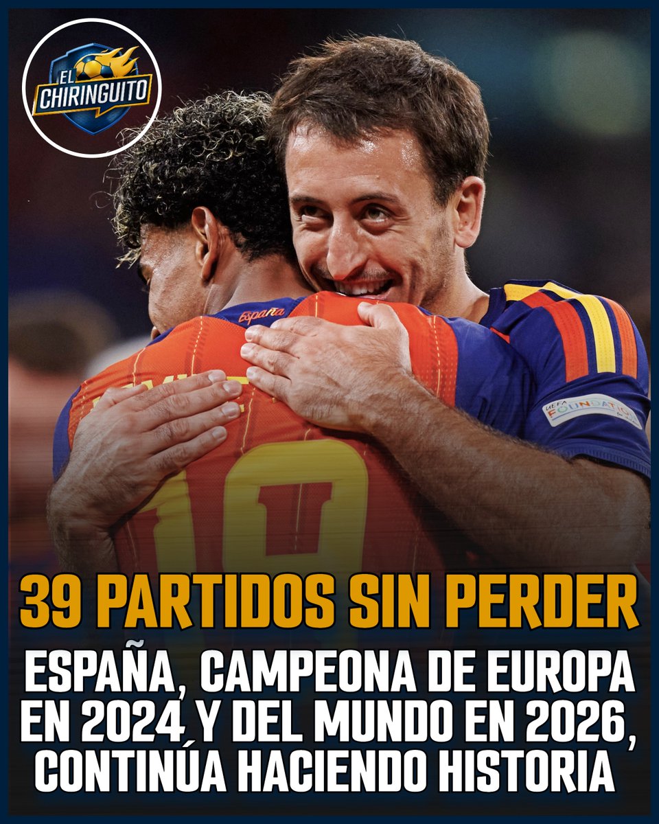 elchiringuitotv's tweet photo. ⭐️ ¡ESPAÑA, 39 PARTIDOS INVICTA!

🙌 Tras la victoria ante Inglaterra, la Selección Española demuestra que quiere seguir haciendo historia. https://t.co/KalfSmCoD8