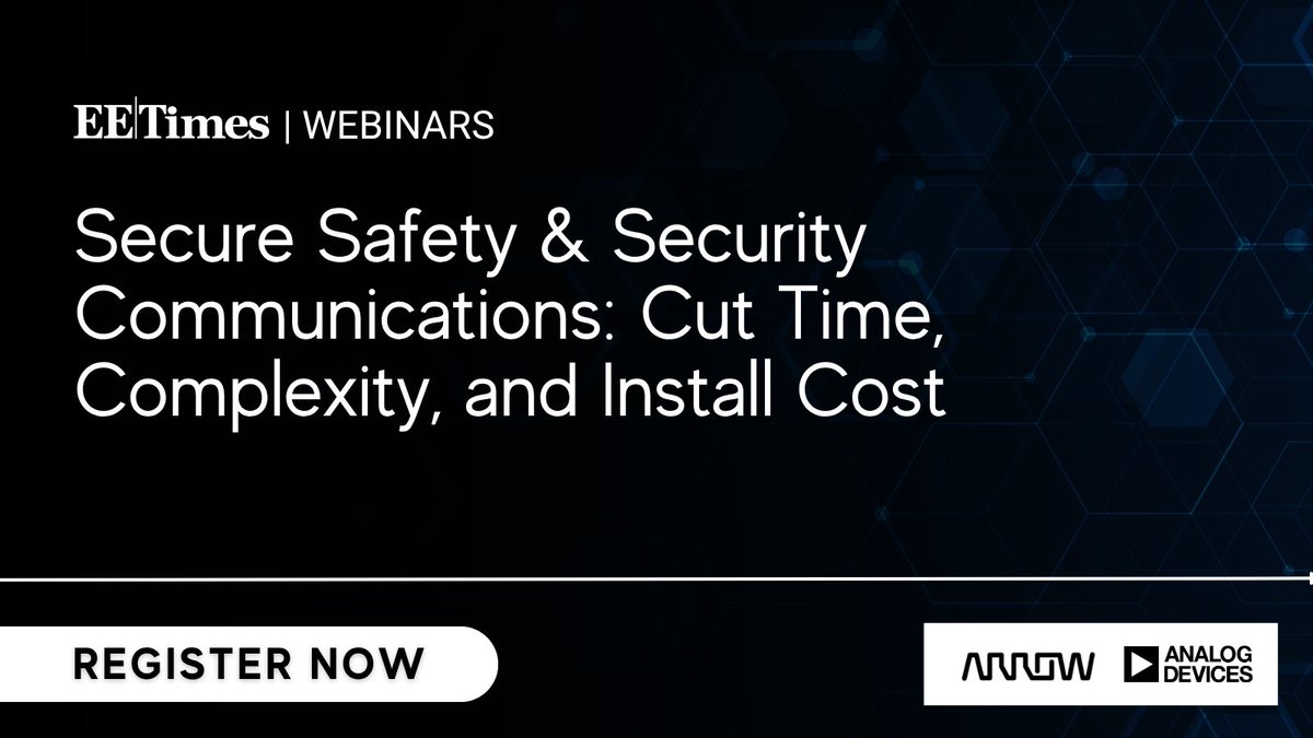 TechOnline's tweet photo. Join this webinar to discover how next-generation security and safety networks can reduce wiring complexity, improve fault detection, enable intelligent edge monitoring, and support scalable infrastructure.
➡️ https://t.co/XKDZWeMvHr

#Sponsored by @ADI_News and @ArrowGlobal https://t.co/aXGCIDOg1U