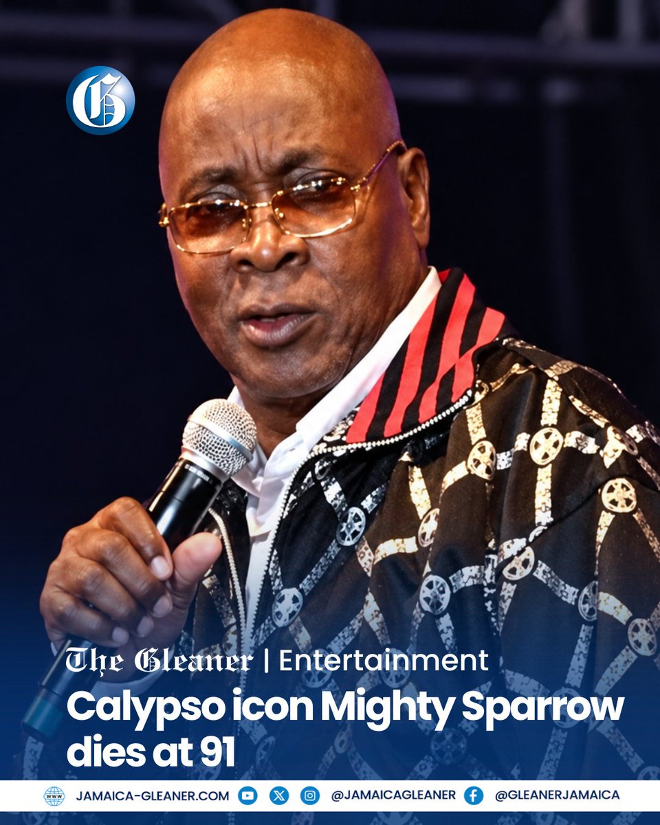 JamaicaGleaner's tweet photo. Legendary calypsonian Slinger Francisco, better known as the Mighty Sparrow, has died at the age of 91.

Read more: https://t.co/lz9WPBkgDj https://t.co/wpUmF0isq0