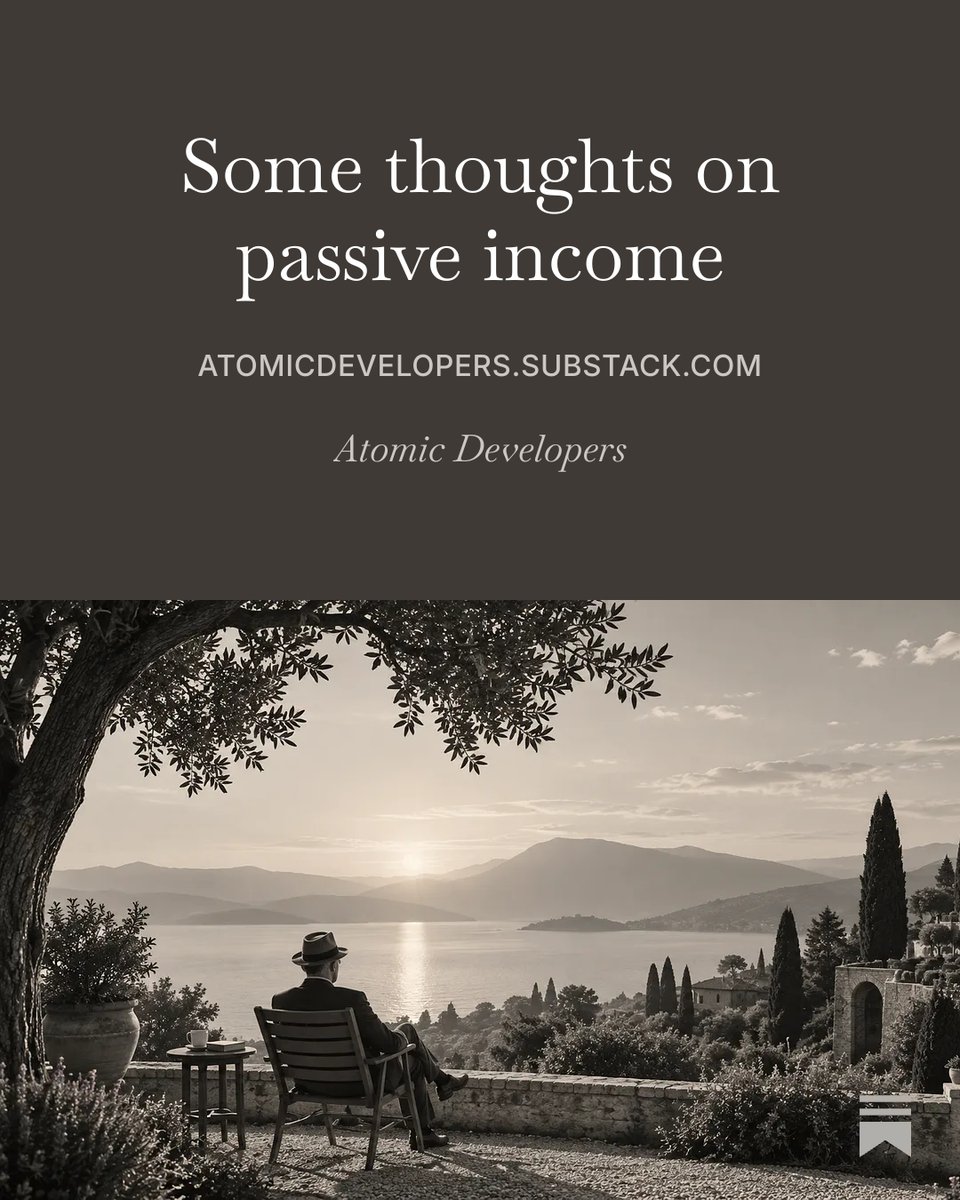 dr_k2022's tweet photo. Passive income is sold as a solution to financial freedom.

But in reality, the set of truly passive assets is pretty narrow, and you need to accumulate a substantial amount of capital before the income becomes meaningful.

I wrote a Substack article to separate the reality from the myth—bringing together my thoughts and experience in an easy-to-understand overview.

Subscribe and share it with anyone interested in the topic.

https://t.co/a55lYZAKBg
