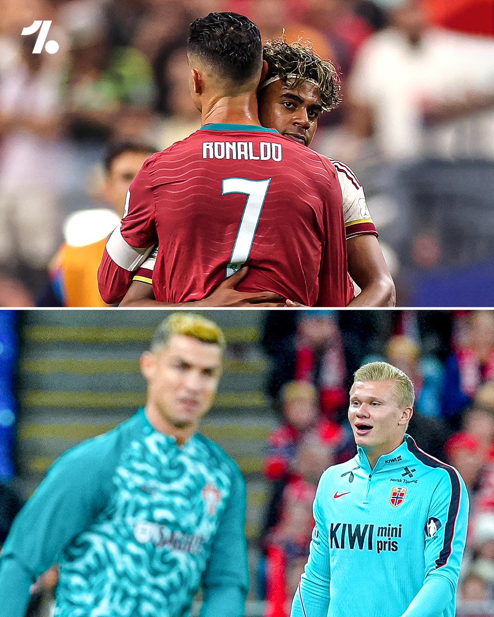 OneFootball's tweet photo. Cristiano Ronaldo has faced Lamine Yamal and Erling Haaland in the space of two months... Past, Present and Future 🐐✨ https://t.co/qE70lWeu5A