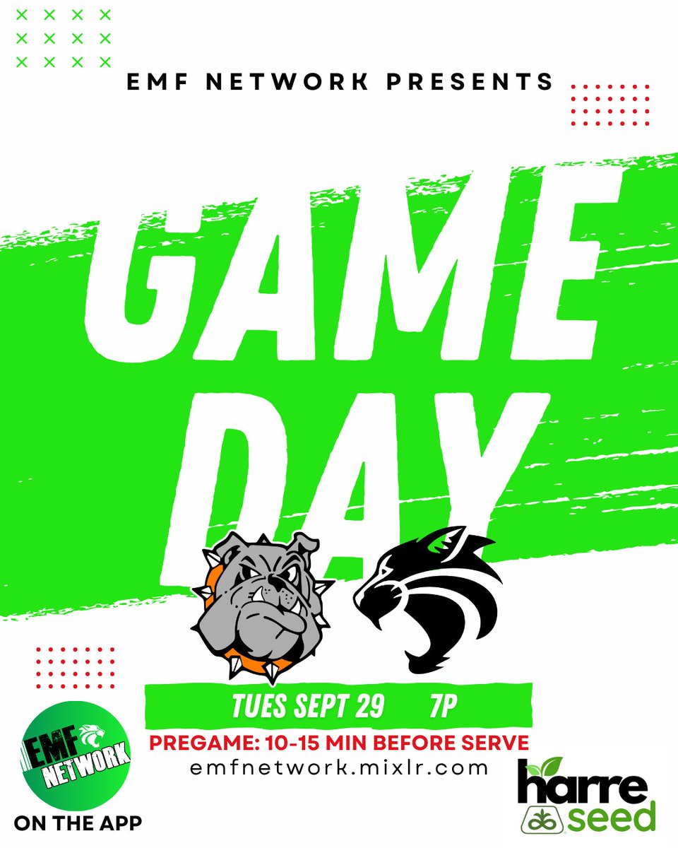 emfnetwork's tweet photo. It's GAMEDAY BACK-2-BACK!!!
Monday: @EMFVolleyball @ @TrojansTC 
Tuesday: @EMFVolleyball  @ @OsceolaBulldogs 

⏰ 7pm first serve
📱 https://t.co/ua8HJGFQXk / EMF Network app
 POWERED by Harre Seed &amp; Services!

#nebpreps
@AndersonSupt @kloozlk https://t.co/rBeBaS0LSS