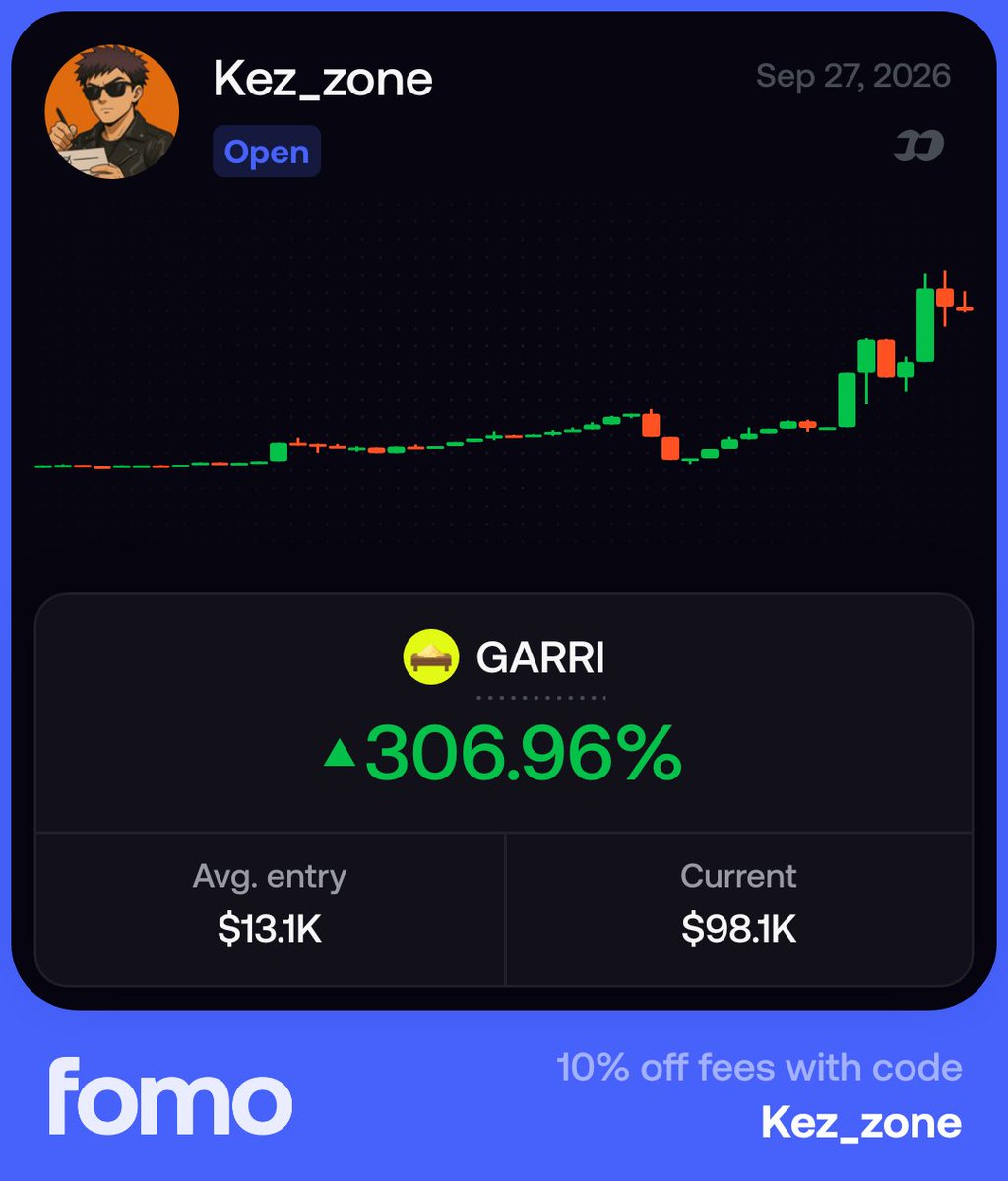 Kez_zone's tweet photo. We are upppppppp
My bag of $GARRI is still rising 

$100k mc smashed 
Hope you got in with me?
@degenBRO__ can we send it higher ? https://t.co/FjCMt0Y85l