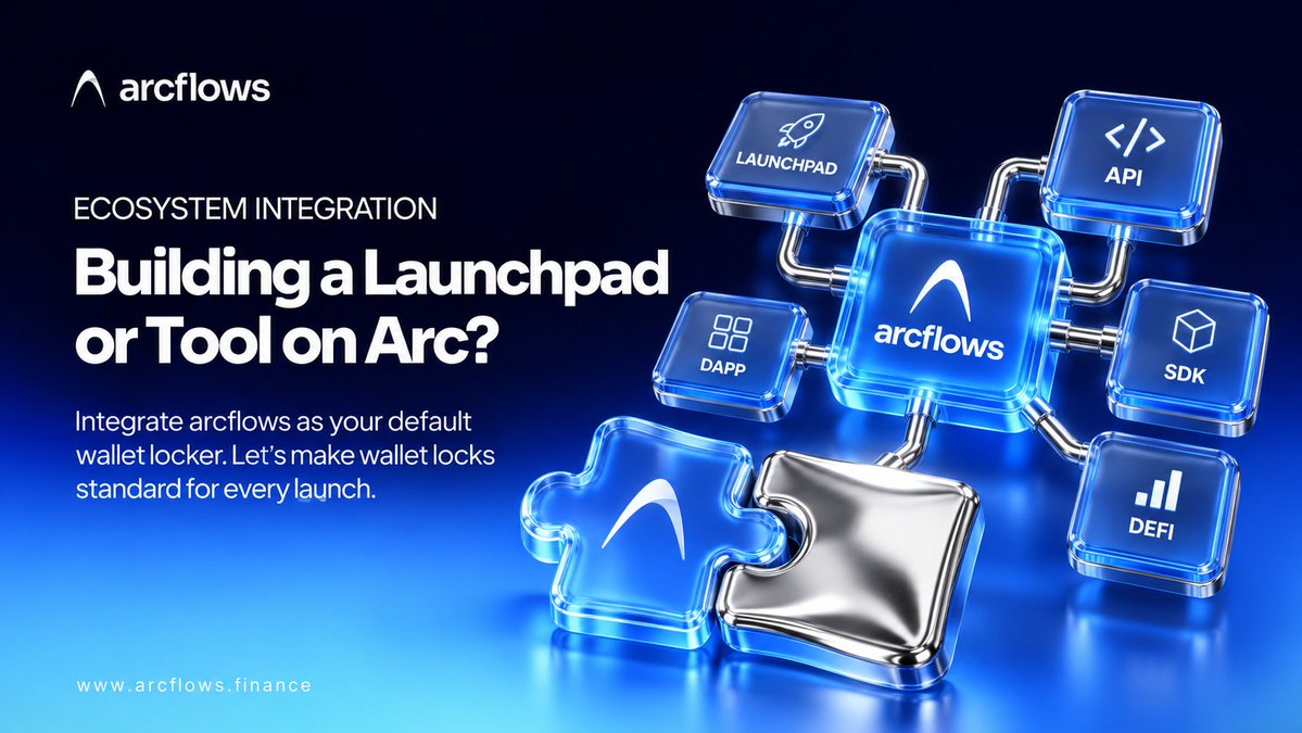 arcflows_app's tweet photo. Building a launchpad, dApp, or DeFi tool on Arc?
Integrate @arcflows_app as your default wallet locker and make immutable wallet locks standard for every launch.
🔹Launchpad & SDK ready
🔹Seamless API integration
https://t.co/OXU4iFssJg
#arc #arcflows https://t.co/c8AH26xqKy