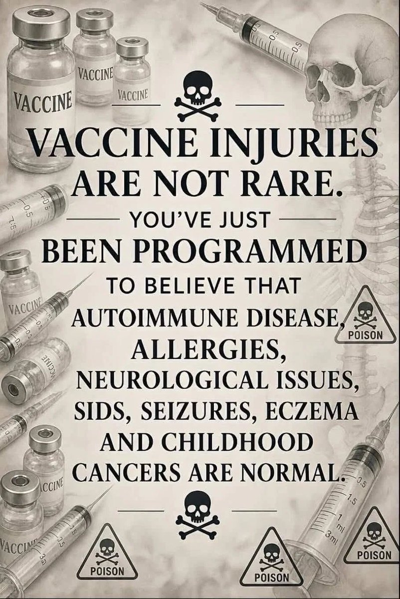 JaniceJame6vjh's tweet photo. 1/ : https://t.co/A6z3DCEaXK
#Meme #Poison #Offitt #MMR #MMRMeme #Autism #AutismMeme #Vaccines #VaccinesMeme #Vaccination #VaccinationMeme #DeathshotsMeme #CDC #CDCisaPRIVATEORG #BigPharma #BigPharmaMeme #DepopulationAgendaMeme #MSM #MSMMeme https://t.co/OGB3oi9b30