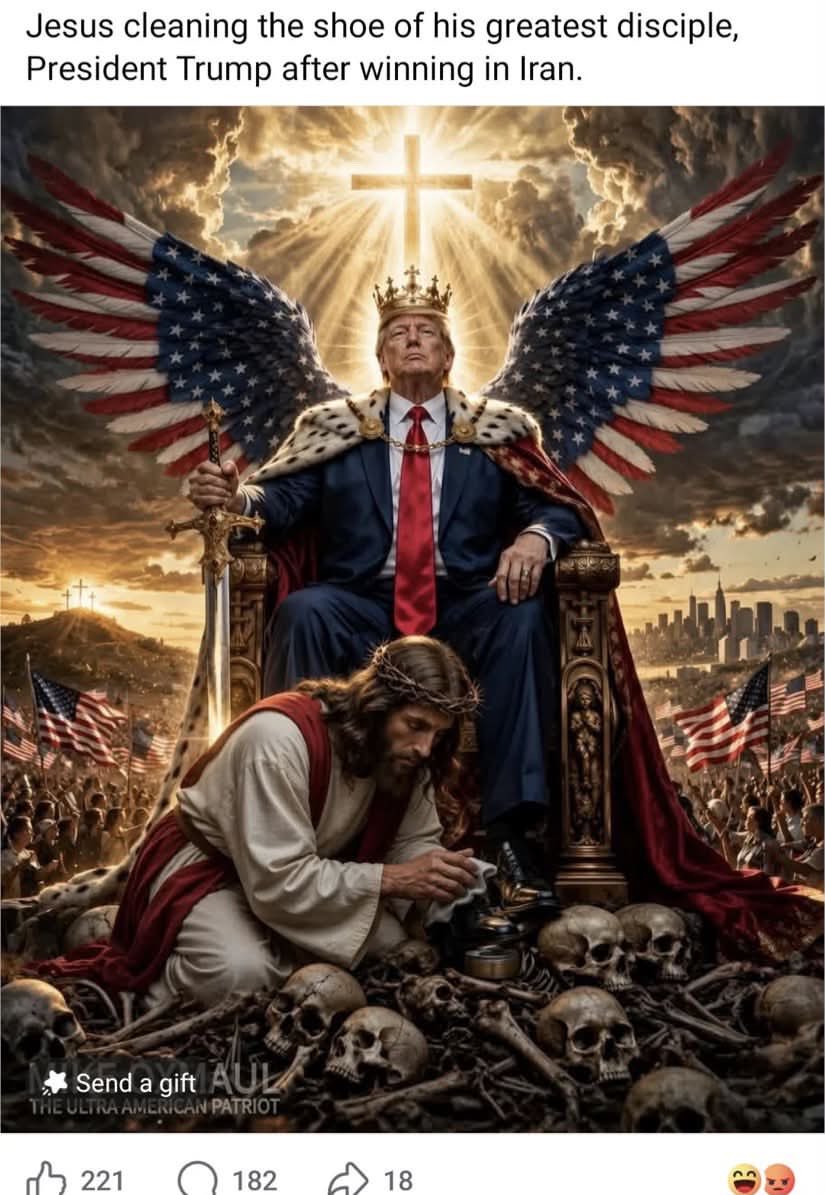 cecijet99's tweet photo. What the hell is this??? #Christians #Republicans #MAGA @GOP this is absolute #Blasphemy an absolute  sick #Cult https://t.co/lOsxGGBRxy