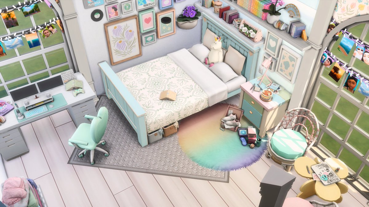 X_chloe98's tweet photo. A Cutie Pastel Room 😌#TheSims4 #Sims https://t.co/2ZWwIlXD80