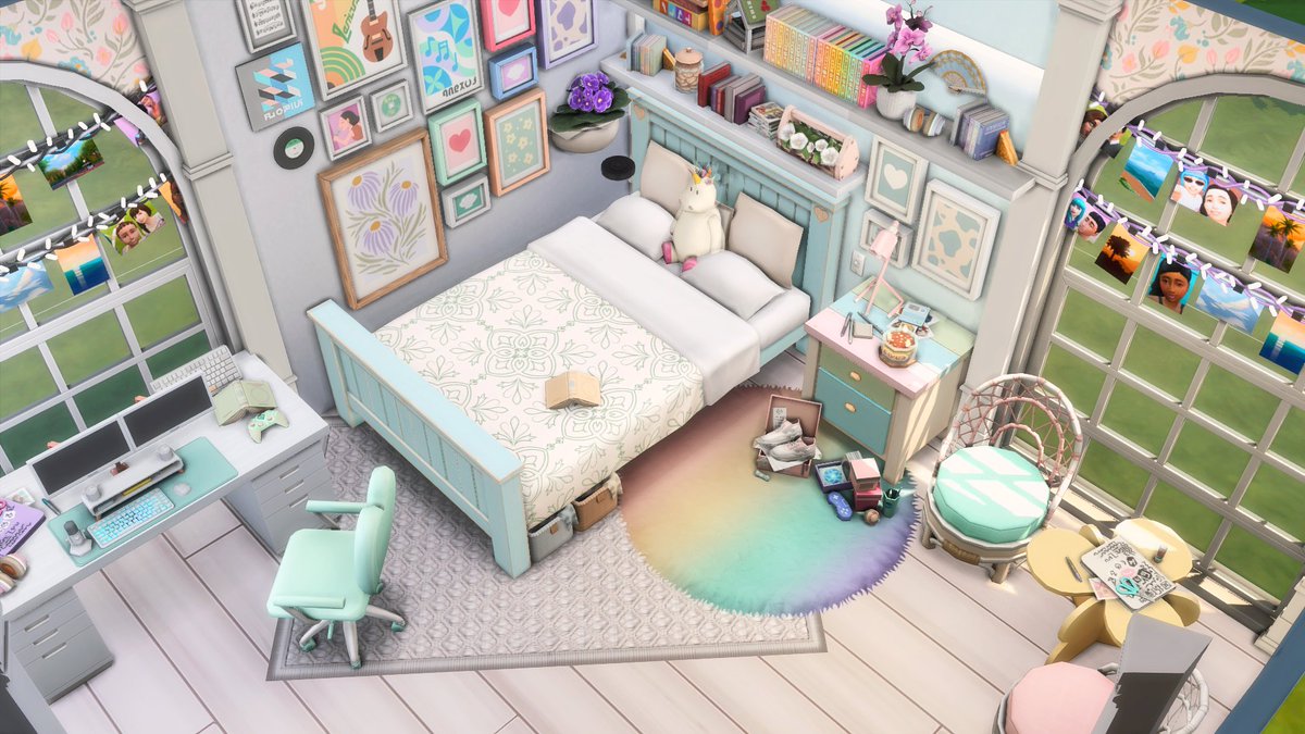 X_chloe98's tweet photo. A Cutie Pastel Room 😌#TheSims4 #Sims https://t.co/2ZWwIlXD80