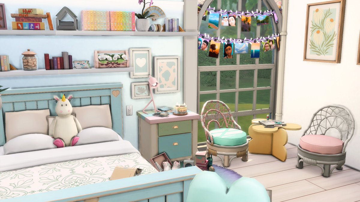 X_chloe98's tweet photo. A Cutie Pastel Room 😌#TheSims4 #Sims https://t.co/2ZWwIlXD80