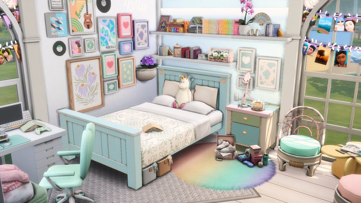 X_chloe98's tweet photo. A Cutie Pastel Room 😌#TheSims4 #Sims https://t.co/2ZWwIlXD80