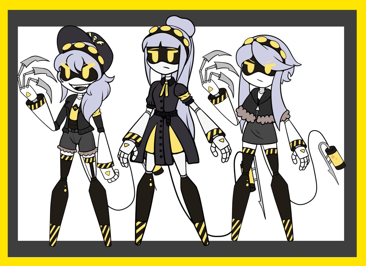 SDHalt's tweet photo. Anyone curious about what H's squad was like? Well here they are
(base by MidNight20 on th because I am lazy)
#murderdrones #murderdroneoc #mdtwt https://t.co/Gpezg3exYs