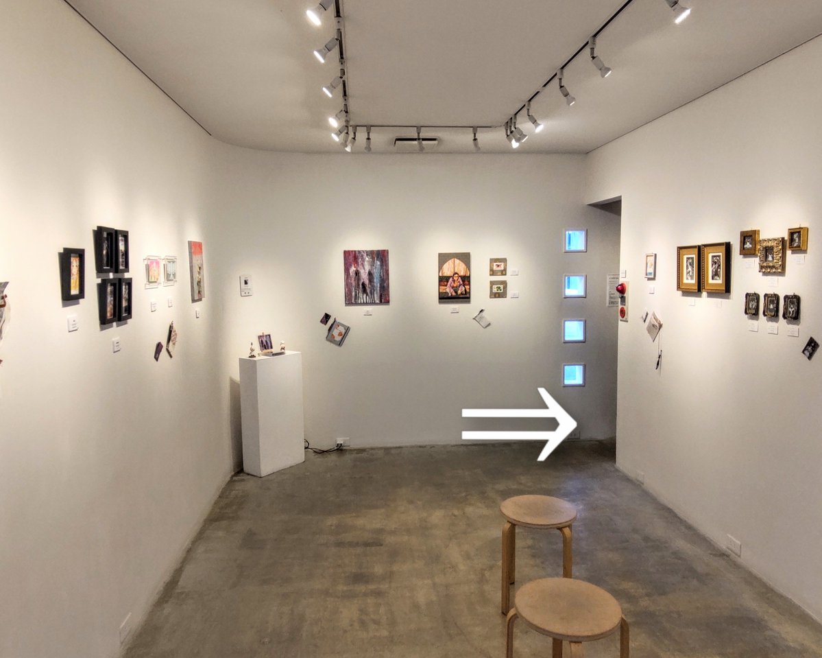 hkakuki's tweet photo. イロリムラcref @irorimura2005
「POKER FACE」 
は ま や さん（@oekakihamaya ）主催のグループ展

は ま や さん の作品は、観る距離で3段階に変化する不思議アートでした
そして、airi maeyama (@mal_mellow ) 、enaka加苗 (@raggEd_note )、andmore の皆様
無表情は圧が強い💪 https://t.co/rv37S6hj4w
