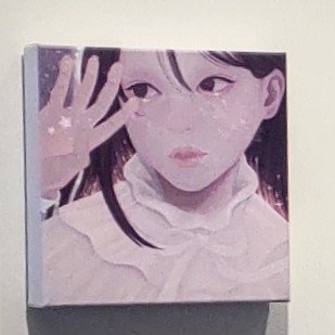 hkakuki's tweet photo. イロリムラcref @irorimura2005
「POKER FACE」 
は ま や さん（@oekakihamaya ）主催のグループ展

は ま や さん の作品は、観る距離で3段階に変化する不思議アートでした
そして、airi maeyama (@mal_mellow ) 、enaka加苗 (@raggEd_note )、andmore の皆様
無表情は圧が強い💪 https://t.co/rv37S6hj4w