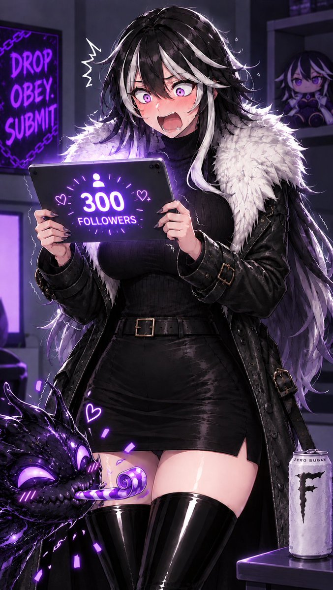 SKamimak's tweet photo. WHAT THE HELL!? HOW AM I AT 300 FOLLOWERS ALREADY!? 

I SWEAR I ONLY HIT 100 A MONTH AGO!

Holy crap... Thank you guys! Thanks to all the people that look at my horny posts, symbiote posts, and everything in between and decided to follow me! 💜💜💜 https://t.co/EhO7uXhjUP