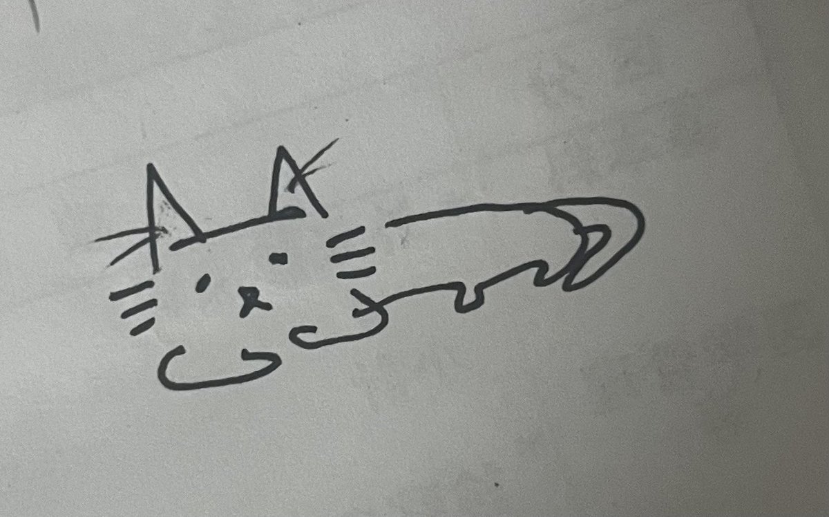 m58jd's tweet photo. 配信でエビフライって言われたぬっこの絵 https://t.co/x8PQYYkdW8