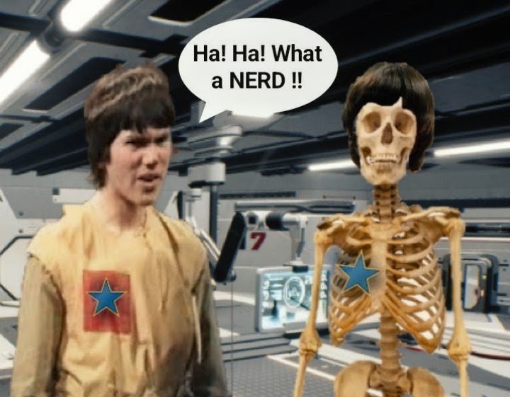 OgronThe's tweet photo. DAVROS has just returned from an ARCHAEOLOGICAL DIG on EARTH 66 MILLION BC, to see what KILLED the DINOSAURS!
Him has come back with a SKELETON!
"Ha ha!" says ADRIC. "Who would be DUMB ENOUGH to get caught up in the BIGGEST BANG in HISTORY? What a LOSER!"
Davros not say anything. https://t.co/yoPUTEcCx5