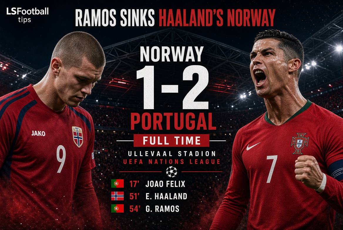 LsfootballTips's tweet photo. 🚩 FT: Norway 1-2 Portugal

⚽️ Felix
⚽️ Haaland
⚽️ Ramos

#UNL https://t.co/ciUYg4v9Qk