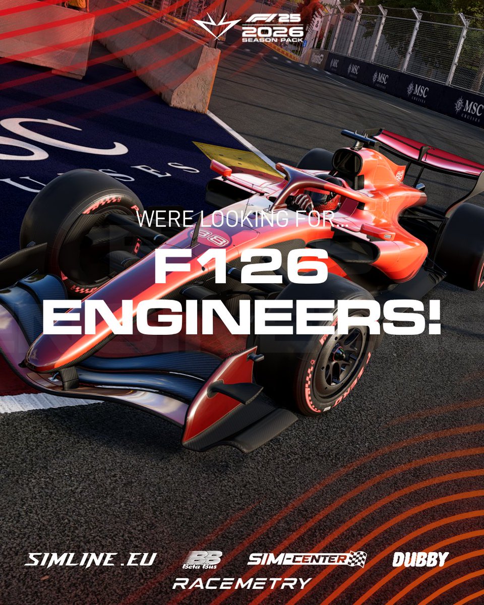 SimlineRivalsRT's tweet photo. 🛠️ SRRT IS RECRUITING ENGINEERS! 

🏎️ We’re looking for Race Engineers for F1 26! Setups, strategy, ERS &amp; race data. 

🔥 Want to join? Open a recruitment ticket on our Discord! 📩 https://t.co/CIKHSAfeWY