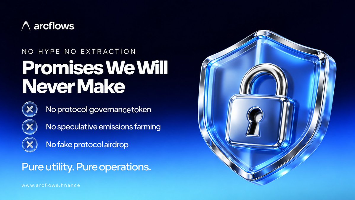 arcflows_app's tweet photo. Pure utility. Pure operations. 🛡️
No hype, no extraction. What @arcflows_app will NEVER do:
❌No governance token
❌No speculative farming
❌No fake protocol airdrops
Real infrastructure for serious projects.
https://t.co/OXU4iFssJg
#arc #arcflows https://t.co/vFtfczsdmo