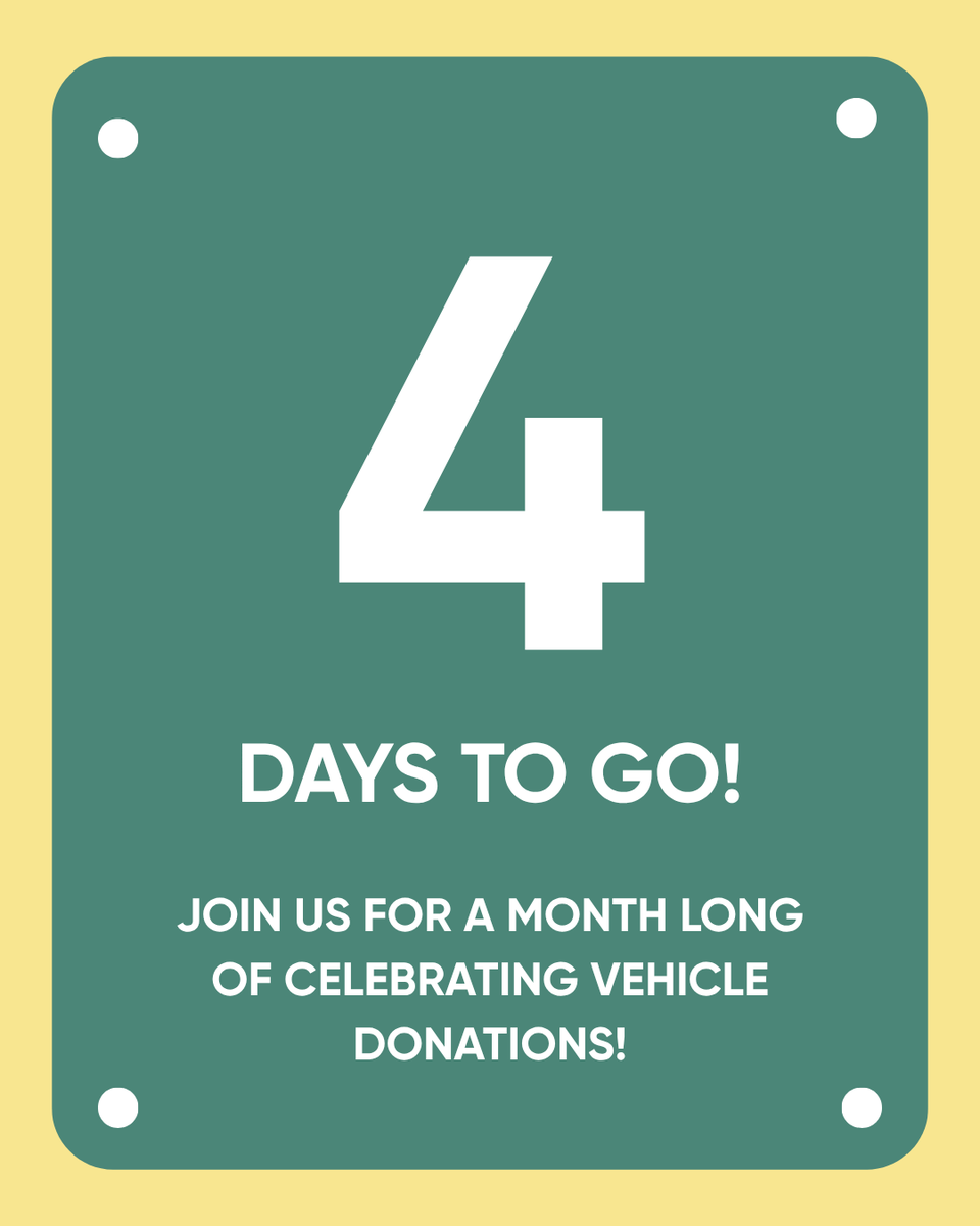 charitableauto's tweet photo. 🚘 Only 4 days until Cartober!

This October, we’re celebrating everyone who makes that possible—from the people who donate their vehicles to the organizations that turn those donations into something bigger.

We’re getting close! 🙌

#Cartober2026 https://t.co/Y2vPZXT3N8