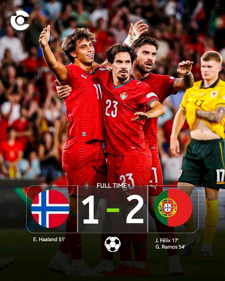 sonofgrace0906's tweet photo. 🚨🇵🇹 PORTUGAL BEAT NORWAY 🇳🇴 IN THE NATIONS LEAGUE! 🔥

Another game, another Erling Haaland 🇳🇴 goal for his country! 

🇵🇹 Portugal get the victory, but Haaland continues to deliver for Norway! 👏

How many more goals will Haaland score for Norway? https://t.co/piheA1V2aN