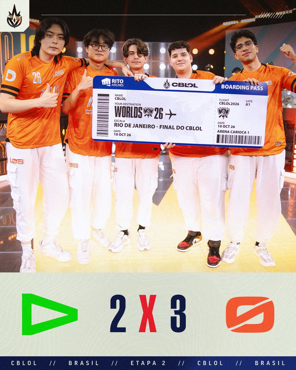 CBLOL's tweet photo. Que final de semana de #CBLOL, meus amigos! 🤩
Em mais um dia com Silver Scrapes, a @losgrandesgg Reverse Sweep e venceu a LOUD, por 3 a 2, garantindo a vaga na Grande Final e no #Worlds2026
Voltamos no próximo sábado, com a Final da Chave Inferior 🔥 https://t.co/41HYk1z4MO