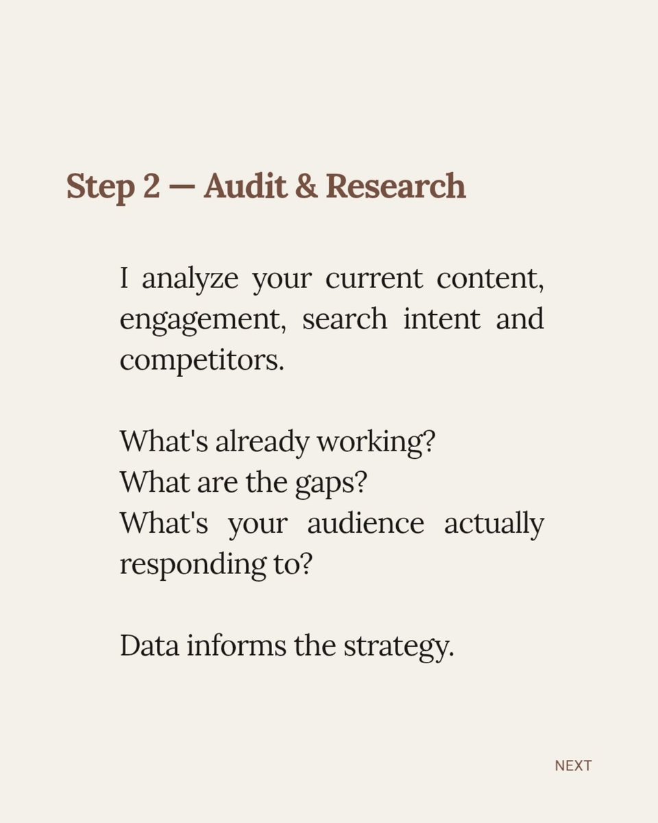TrentRednoqi's tweet photo. How I create a social media strategy
1. Discovery: Understand your brand, goals, and audience
2. Research and audit: Analyze what works and what doesn’t
3. Strategy development: Build a custom plan
4. Execution and optimization: Create, post, https://t.co/S068PfdE5w
