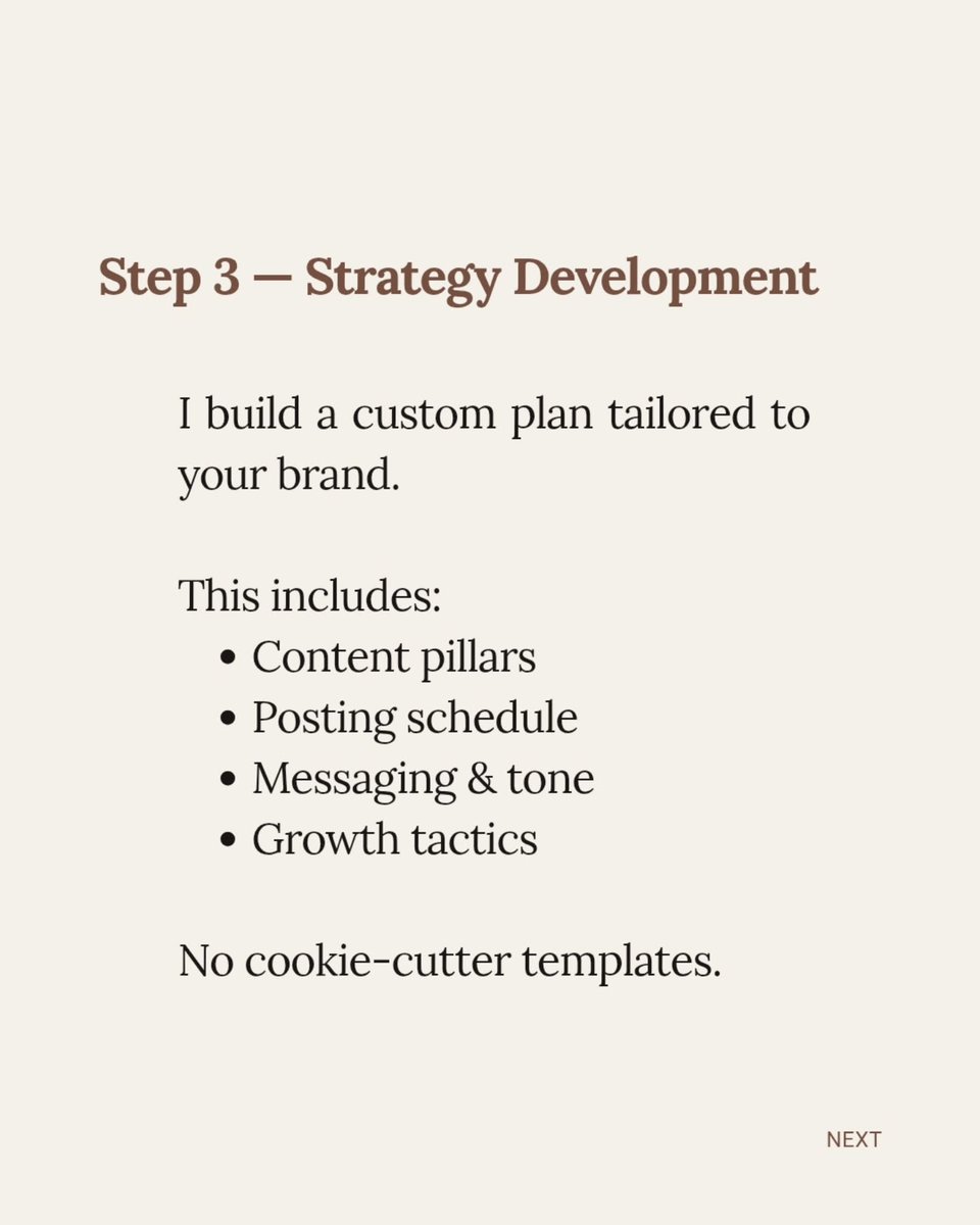 TrentRednoqi's tweet photo. How I create a social media strategy
1. Discovery: Understand your brand, goals, and audience
2. Research and audit: Analyze what works and what doesn’t
3. Strategy development: Build a custom plan
4. Execution and optimization: Create, post, https://t.co/S068PfdE5w