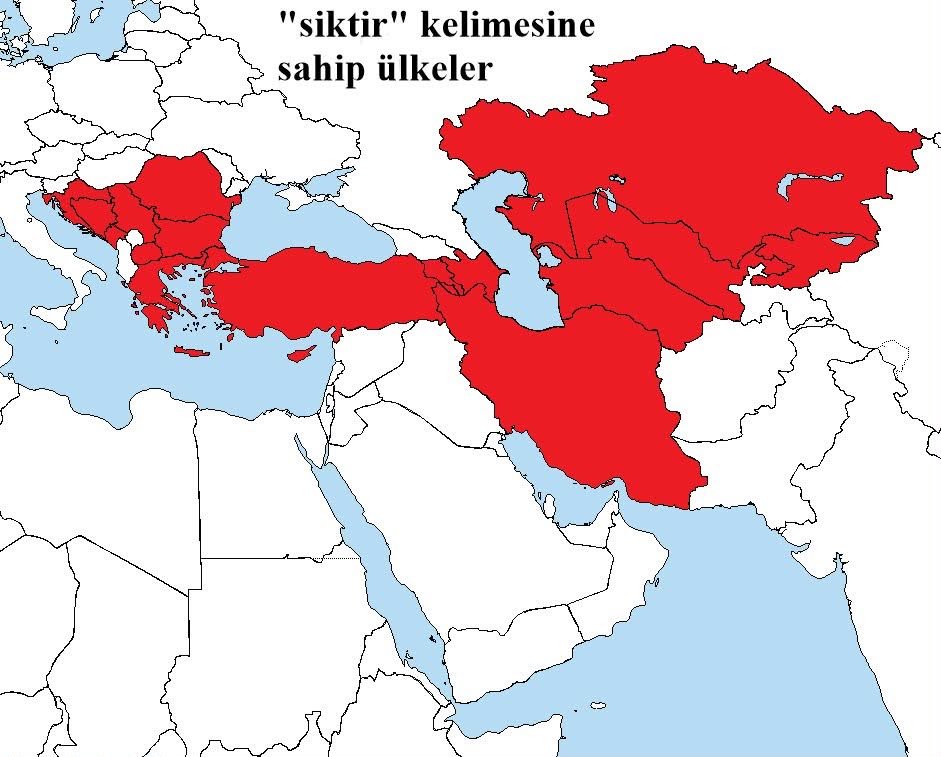 haritaseviyoruz's tweet photo. "siktir" kelimesine sahip olan ülkeler. https://t.co/C9FVWLoWxY