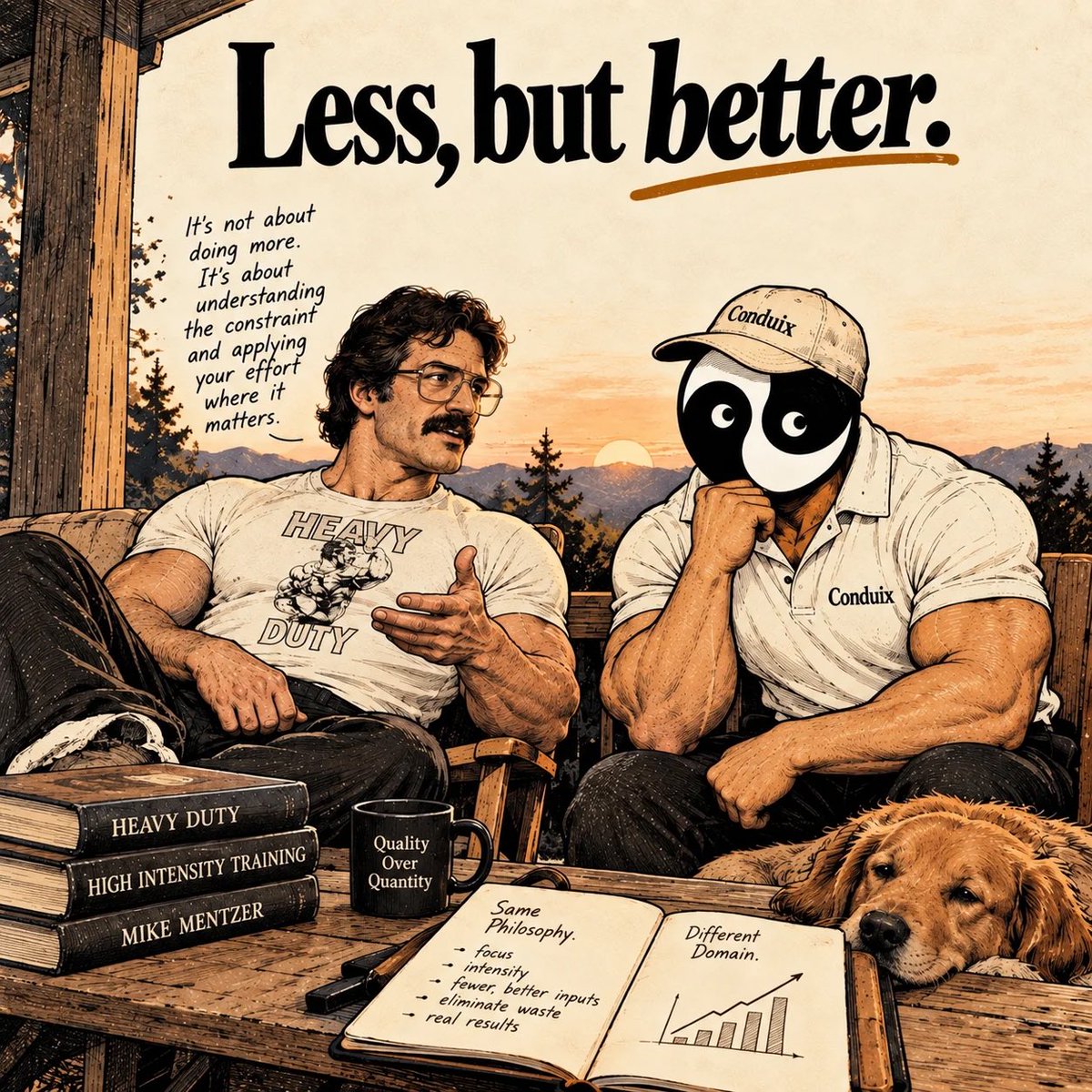 ConduixC's tweet photo. First, make it better.
Then make more of it.

Many principles in life carry over into business.

Mike Mentzer goes down in our book as an all time great. https://t.co/Y3pXYiiUTm