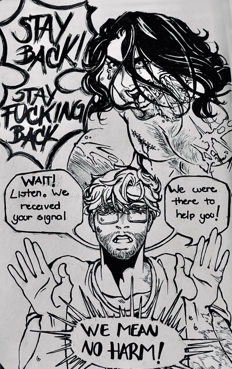 EtCadaver's tweet photo. I end up liking #bloodymary way too much so this is an attempt of a mini #comic  (And a little redesign of Simons mutation) #ironlung #hailmary 

(1/2) https://t.co/h2jjjqi3FM