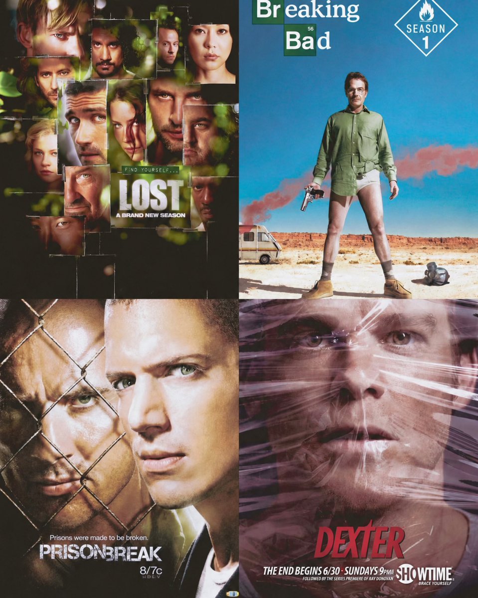 TheLOSTworld_'s tweet photo. There was a time when LOST, Breaking Bad, Prison Break, and Dexter were all on TV. Truly a golden age of television. https://t.co/Vv00V7Z29i