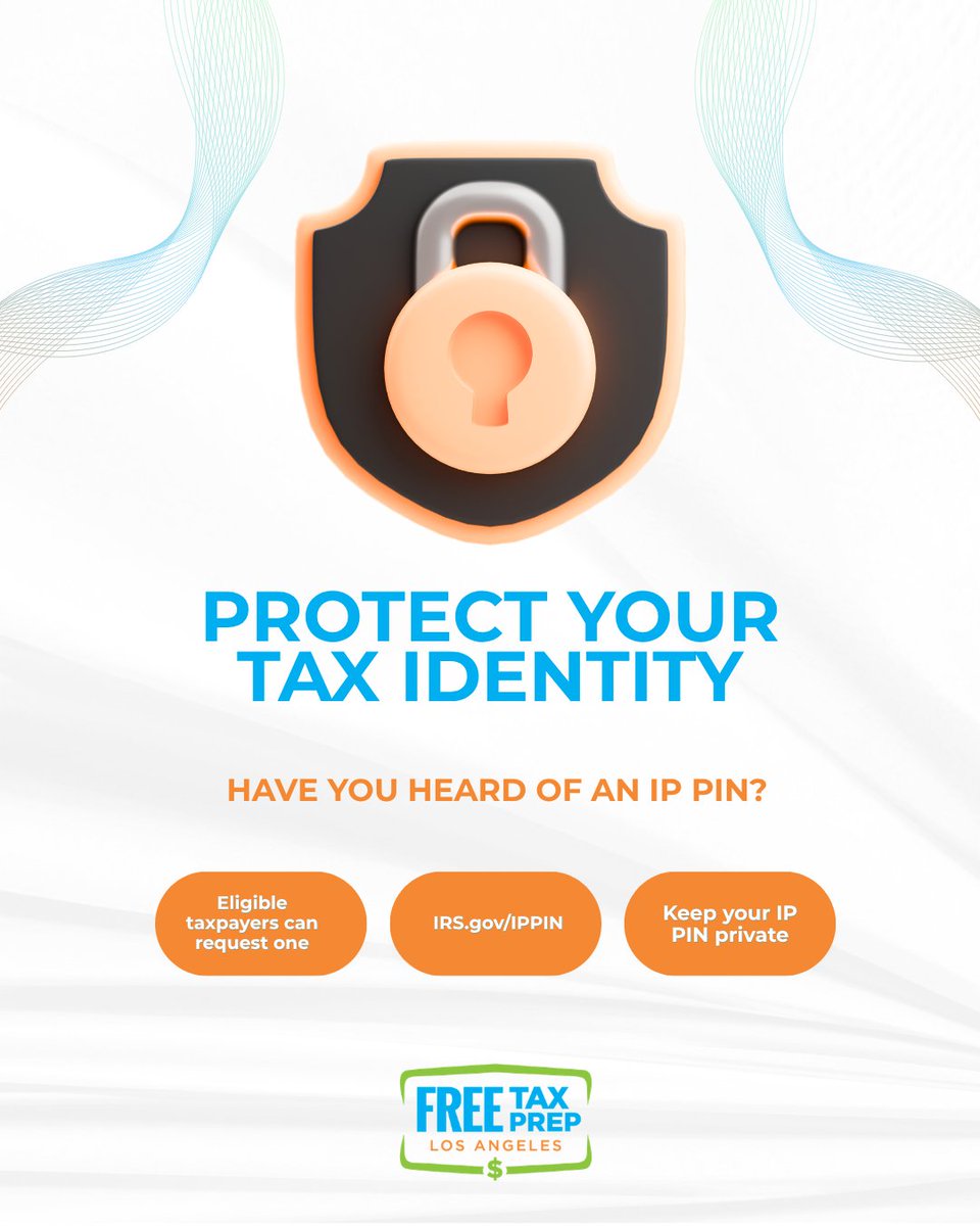 FreeTaxPrepLA's tweet photo. Protect your tax identity with an IP PIN.

An IP PIN is a 6-digit number that helps prevent someone else from filing a federal tax return using your SSN or ITIN.

Learn more at https://t.co/LSFnSxP8aQ.

#FTPLA #TaxTips #IPPIN https://t.co/0GrBQh8Hzo