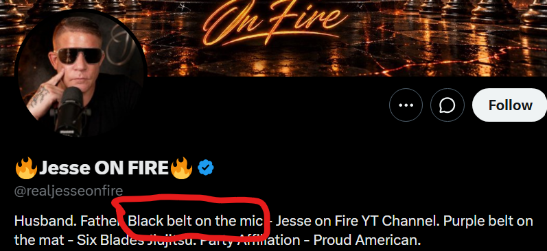RealityXer's tweet photo. @realjesseonfire @paleochristcon You should change it to Pussy on the Mic. https://t.co/VH0lR1BMt1
