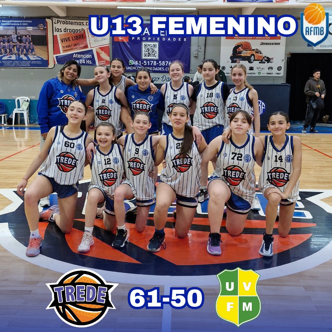 tredebasquetok's tweet photo. 🏀 RESULTADOS
🏆 Nivel 1 N/O/C
Trede (Fem) 🆚️ Munro
⚔️ Fecha 10
U17: 61-30 ✅️
U15: 97-14 ✅️
U13: 61-50 ✅️
U11: 33-77 ❎️
U9: 10-16 ❎️
¡VAMOS LAS PIBAS! 💙🤍🏀
#SomosPasión #SomosFamilia #TredeBasquet #Formativas #ORGULLODEPERTENECER https://t.co/fO2m3Yn75f