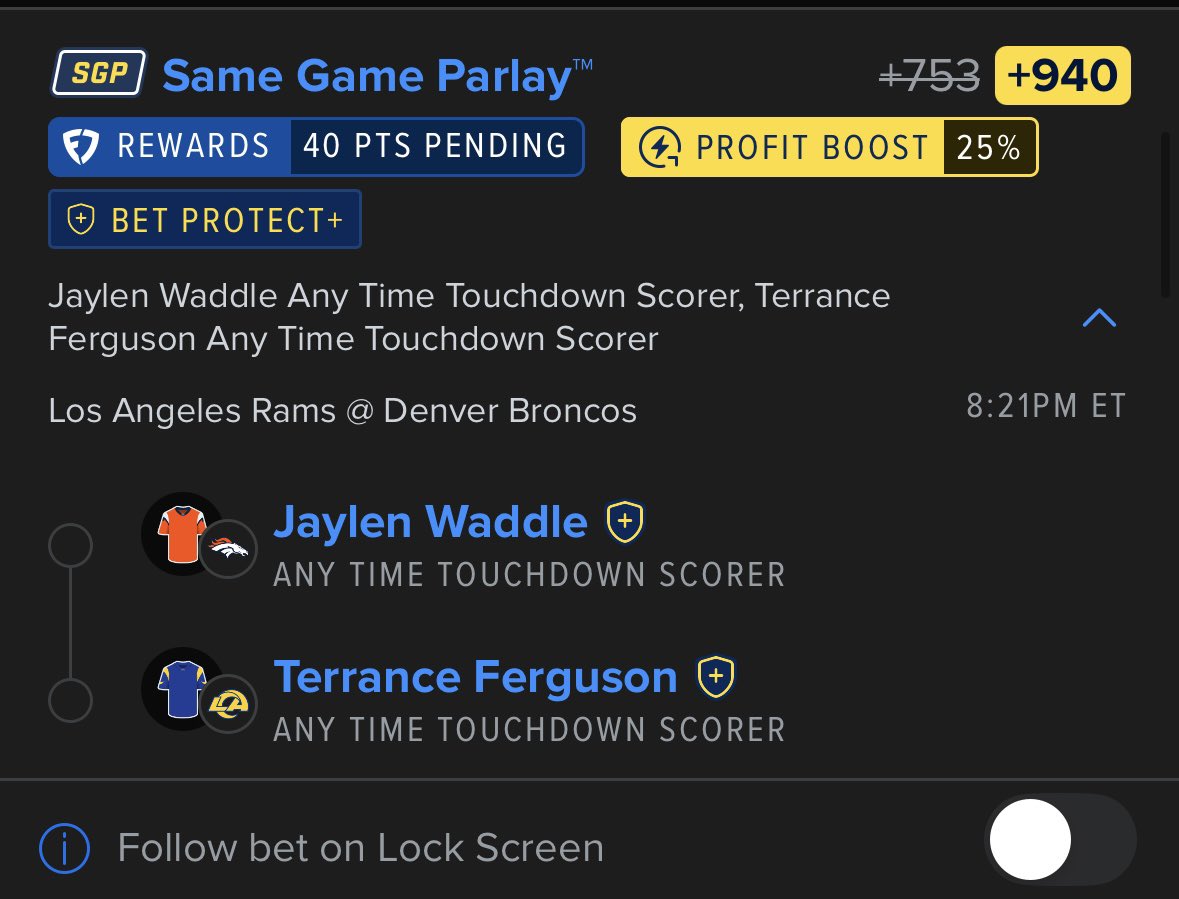 Venz_BullyBets's tweet photo. SNF 9/27/26 Parlay🏈
Sunday Night Football🌠
NFL Sunday Football🔥
Rams🐏 vs Broncos🐴

2 leg ATTD parlay +753 (🚀+940)
- Jaylen Waddle🐴
- Terrance Ferguson🐏

More SNF/MNF coming 🔜
Follow/Like for more ALL YEAR❤️ https://t.co/1NbF2XuXuI